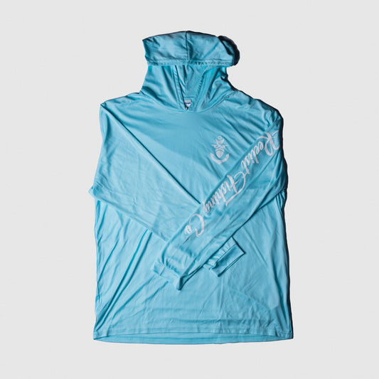 Reelist Co. Hooded UV Tech Shirt- Aqua Blue